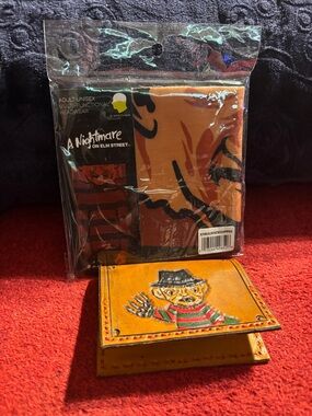 Freddy Krueger Multi-Functional Headwear & Handmade leather Wallet .